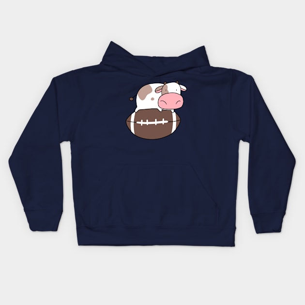 Tiny Cow and Football Kids Hoodie by saradaboru